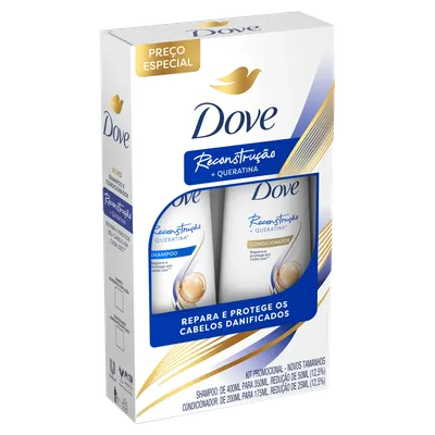 Kit Shampoo 350ml + Condicionador 175ml Dove Reconstrução